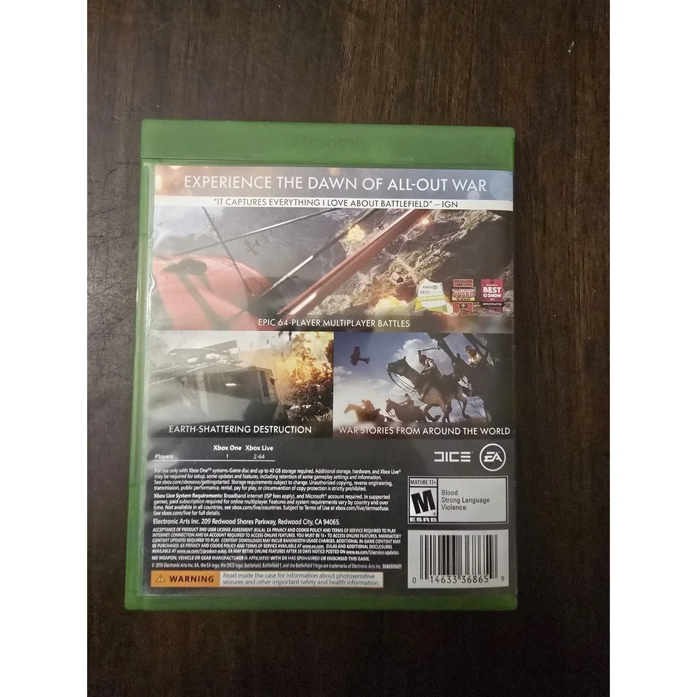 BATTLEFIELD 1 MICROSOFT XBOX ONE ~ TESTED‎
